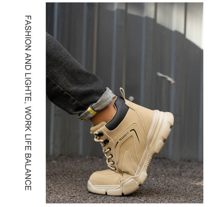 Men Steel Toe Safety Work Boots Indestructible Construction Safety Boots Puncture Proof Male Work Shoes Protective Footwear
