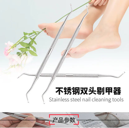 Stainless Steel Double-Headed Nail Picker Ingrown Nail Manicure Picking The Nail Groove Cleaning The Toenail Gap Dirt Tool Uñas