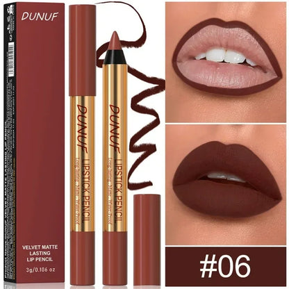 Rich Color Non-stick Lipstick Pencil Long-lasting Matte Lip Liner Crayon Red Tint Brown Lipliner Makeup Easy To Apply Cosmetics