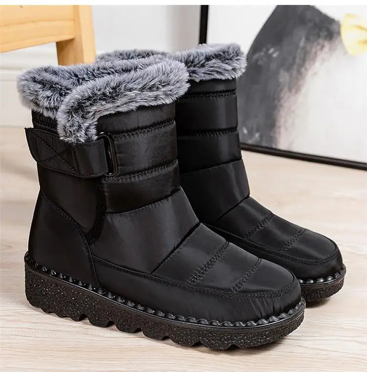 Snow Boots Woman Fashion Women Shoes Platform Shoes Woman Solid Mid Women's High Boots New Botas Mujer Winter Ladies Boots