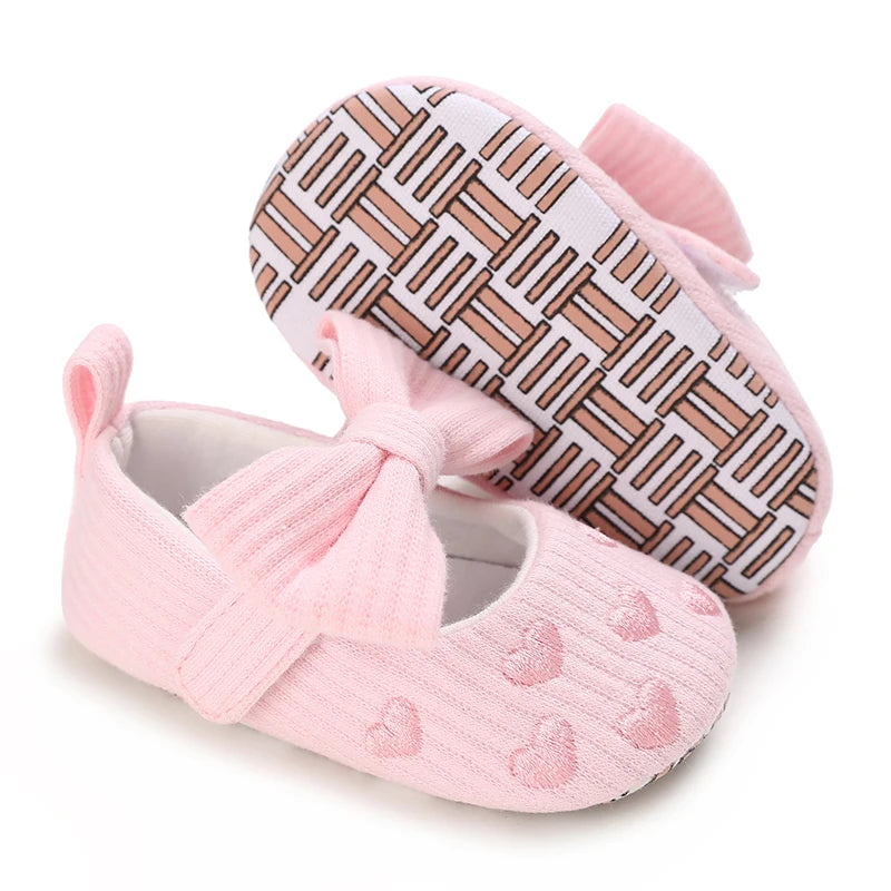 Cute Girl 0-18M Baby Shoes Pink Theme Bow Princess Shoes Spring and Autumn Soft Sole Lightweight Garden Shoes Casual Shoes