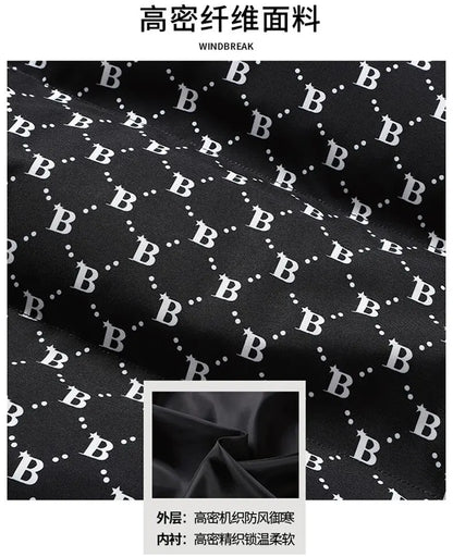 Autumn/Winter Fashion Trend Printed Large Size Coat Men's Casual Relaxed Comfortable High Quality Cotton-Padded Jacket