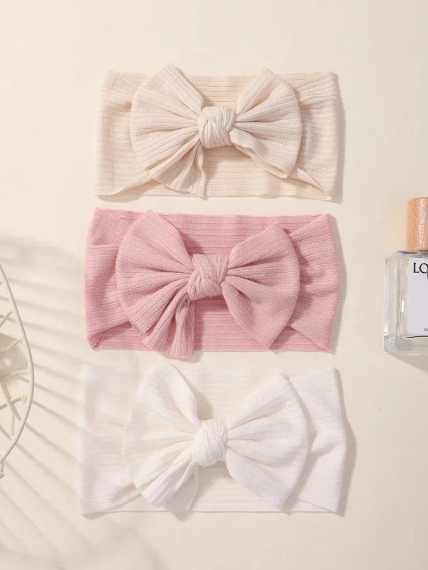 3Pcs/Set Cute Solid Headband for Baby Girls Soft Elastic HeadWrap Turban Hairband Headwear Infant Kids Hair Accessories