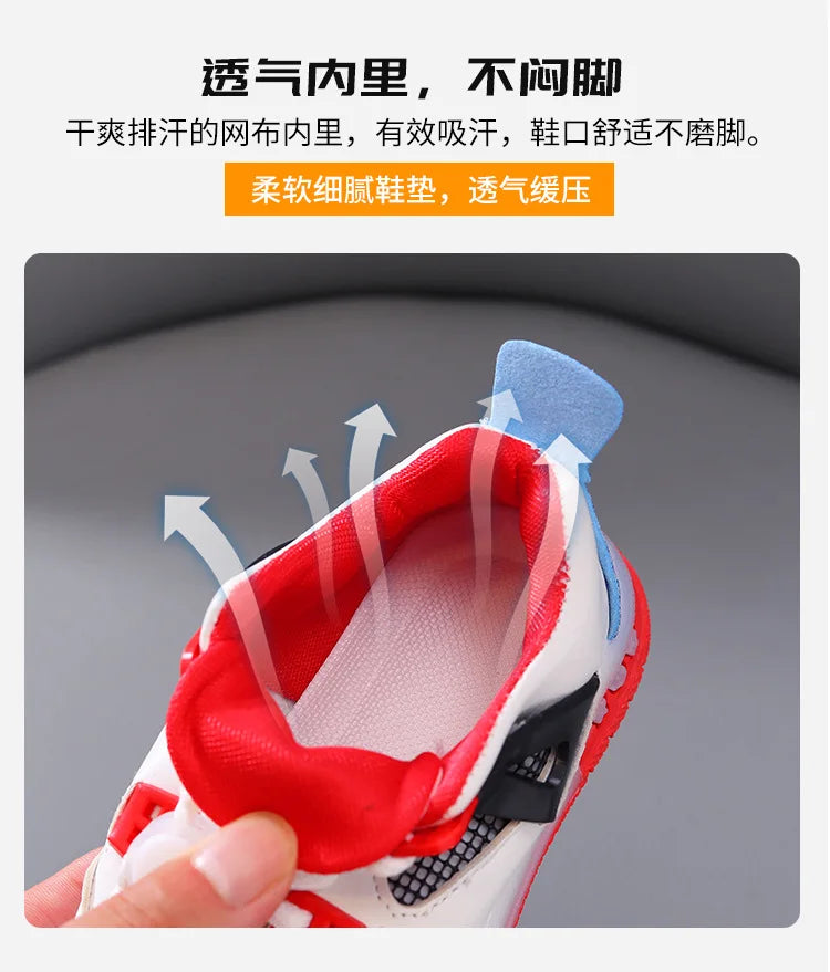 New Kid Shoes Fashion Versatile Comfort Boys Sneakers Breathable Non Slip Simple Casual Shoe LED Lightweight Classic Girls Shoe