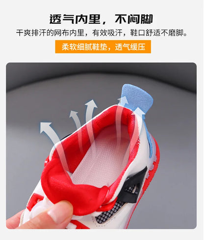 New Kid Shoes Fashion Versatile Comfort Boys Sneakers Breathable Non Slip Simple Casual Shoe LED Lightweight Classic Girls Shoe