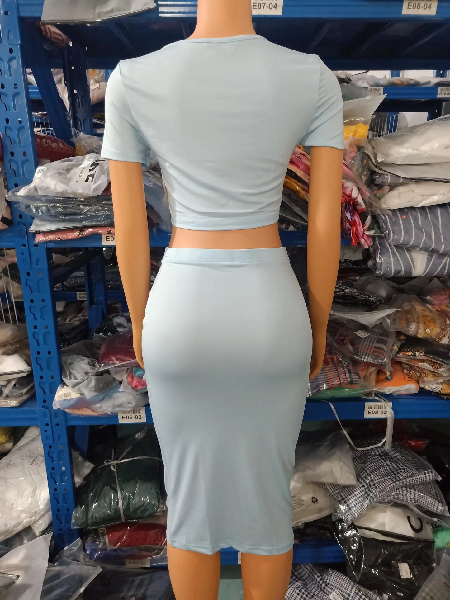 Womens Two Piece Sets Elegant Sexy Outfit Short Sleeve Top & High Waist Skirt Set New Fashion 2023 Summer Casual Female Suit