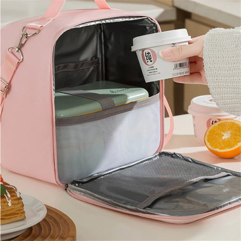 One-shoulder Bento Bag Student Lunch Box Bag Lunch Bag Office Worker Carrying Lunch Bag Thermal Insulation Bag