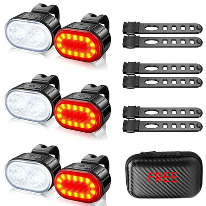 Cycling Bicycle Front Rear Light /Set Bike Defense Flashlight Stick MTB Waterproof Taillight LED Lantern Bicycle Accessories