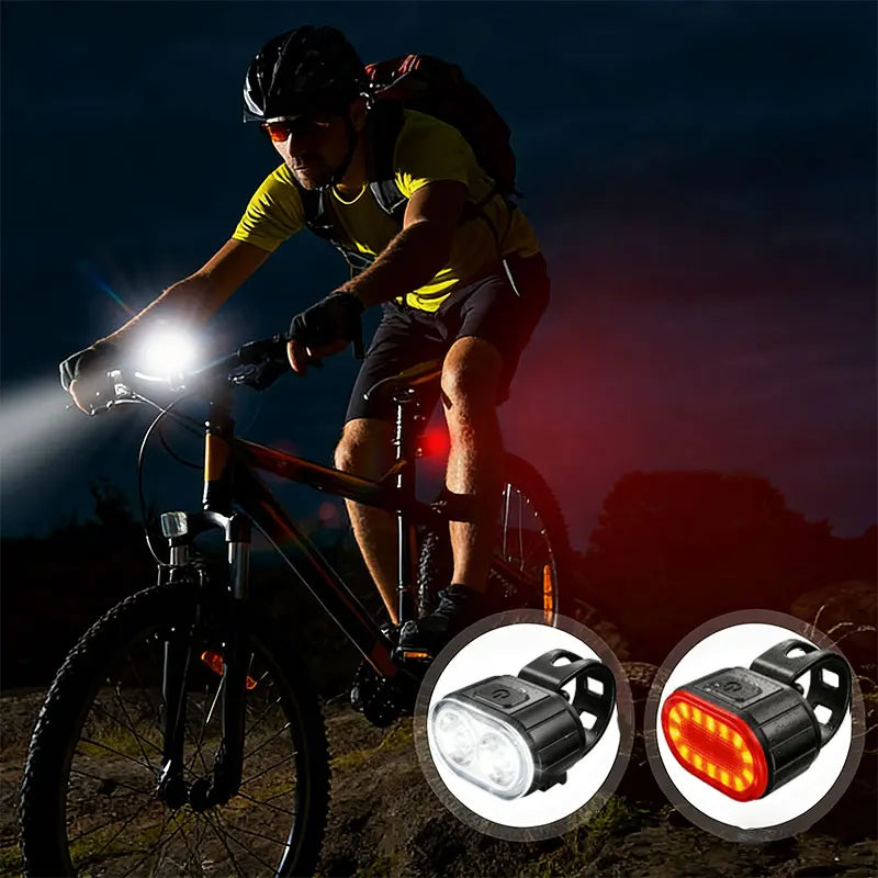 Cycling Bicycle Front Rear Light /Set Bike Defense Flashlight Stick MTB Waterproof Taillight LED Lantern Bicycle Accessories