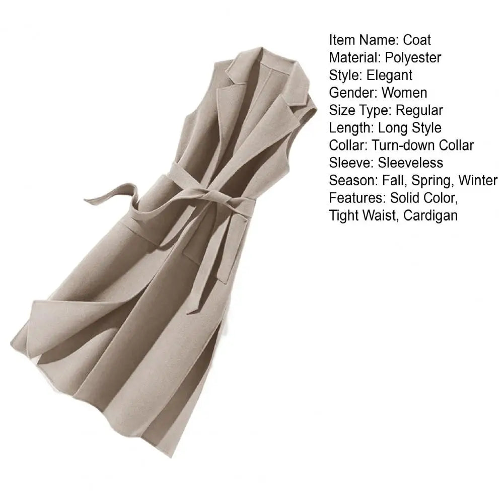 Women Autumn Vest Thermal Turn-down Collar Sleeveless Open Stitch Cardigan Elegant Lady Winter Waistcoat Notch Collar Women Vest