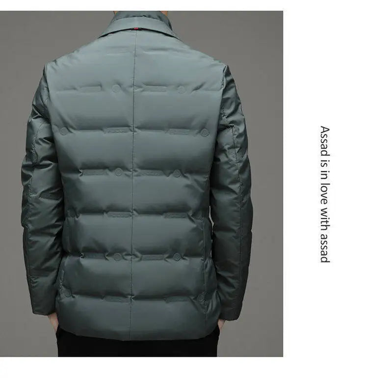 2025 High quality down jacket men winter business casual fashion handsome duck down medium long down jacket