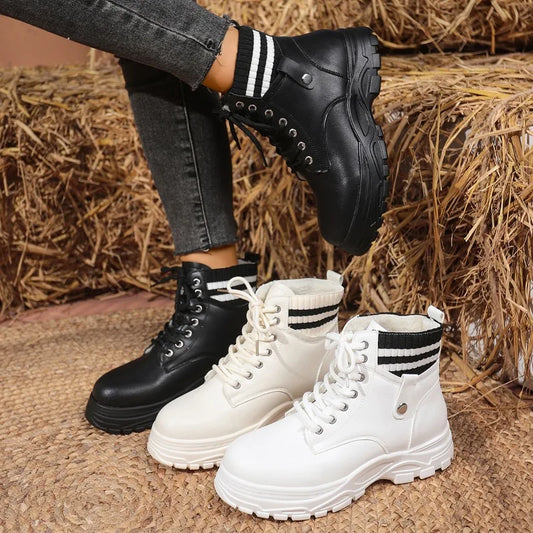 Women's snow boots, new fashionable single boots, short tube plus velvet thick sole, versatile casual cotton boots