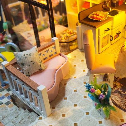 Wooden Miniature Doll House Kit 3D Puzzle Assembly Building Model Toy Home Bedroom Decoration With Furniture Adult New Year Gift