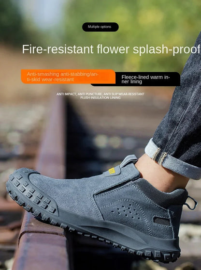 Men Safety Boots Welder Safety Shoes Anti-Smash Indestructible Safety Shoes Men Work Boots Steel Toe Security Boots Footwear