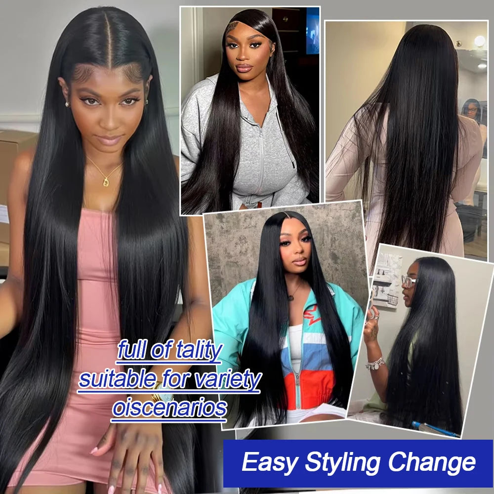 Vietnamese Raw 13X4 Lace Front Wigs For Black Women Remy 30 40 Inch Pre Plucked Bone Straight Human Hair Wigs 13X6 Hd Lace Frontal Wigs
