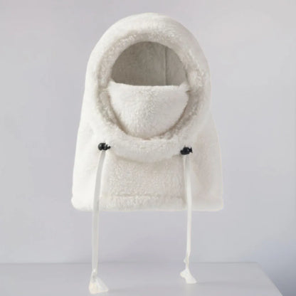 New warm children's ear and neck protection one-piece cap, thickened winter skiing and cycling face mask, windproof head cover