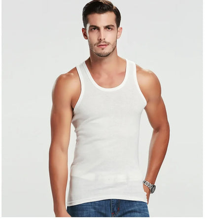 1 Piece Men's Cotton Sports Skinny Vest Teenagers Leisure Joker Sleeveless T Men's Fitness Training Simple Top