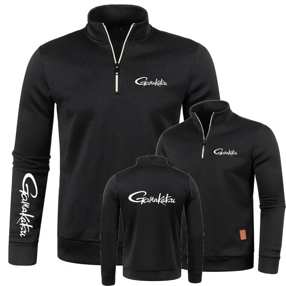 Sweatshirts Half Zipper Soft Fleece Turtleneck Sweater Gamakatsu Fishing Mens Pullover Jersey Casual Knit Sportwear Streetwear