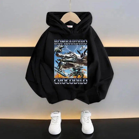 Autumn Cute Italian Brainrot Print Children's Hoodies Funny Cartoon Graphic Kids Fashion Girl Sweatshirts Casual Boy Pullover