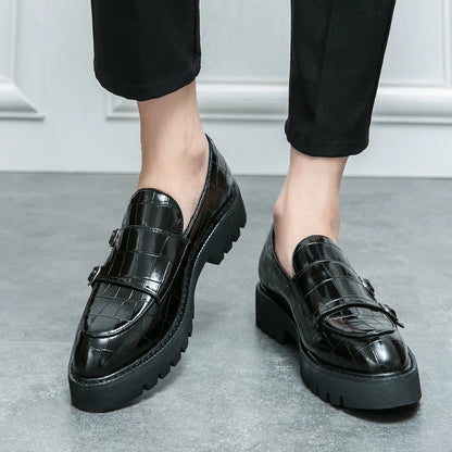 Men's Loafers Luxury Brand Leather Dress Shoes Breathable Slip-On Solid Formal Casual Shoes Handmade Designer Men Shoes Mocassin
