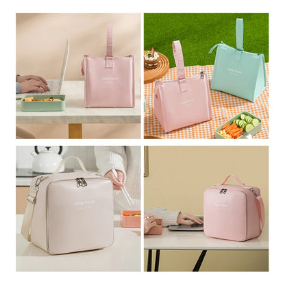 One-shoulder Bento Bag Student Lunch Box Bag Lunch Bag Office Worker Carrying Lunch Bag Thermal Insulation Bag