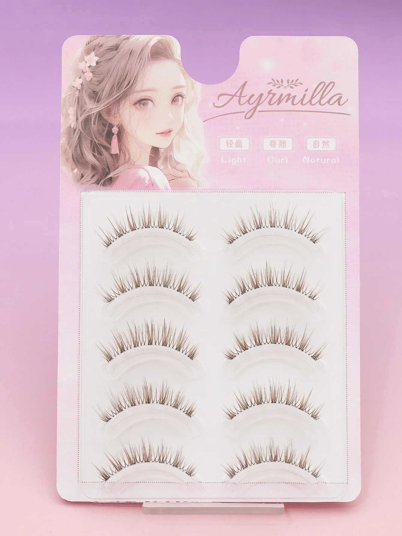 C curl 5Pairs brown style Eyelash Extension Winged Individual Lashes Natural Segmented Eyelash Bundles Makeup Tools