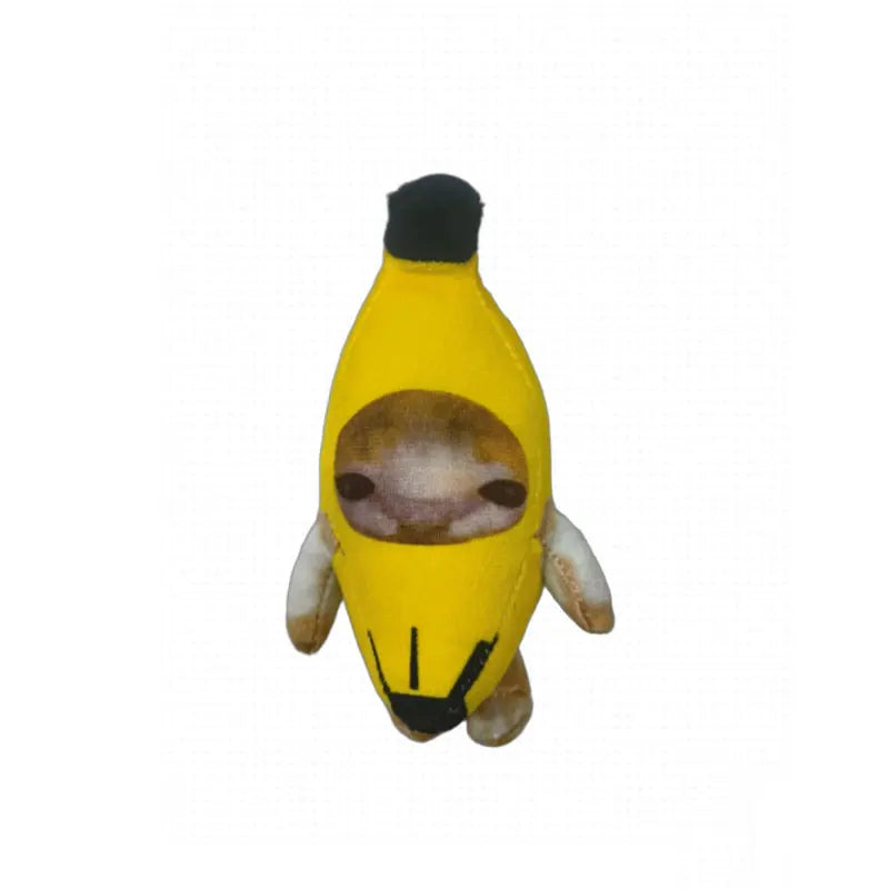 17cm Banana Cat Doll Pendant Keychain Crying Happy Banana Cat ,1pcs/pack