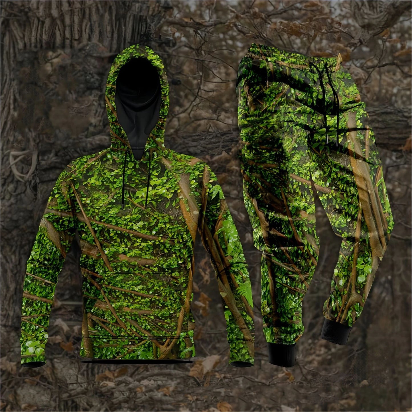 Forest Camouflage 3D Print Hoodies Pants Sets Men's Autumn Sweatshirts Sweatpants Two Piece Suits Outdoor Tracksuit Man Clothing
