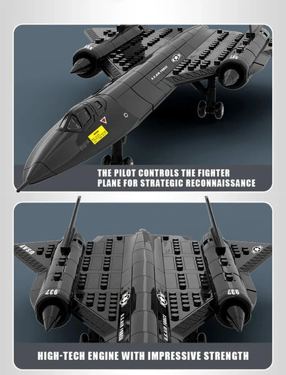 Creative Military SR-71 Blackbird Spy Plane  Building Blocks SetsMOC Kit Assembly Bricks STEM Learning Toys Gift for Children