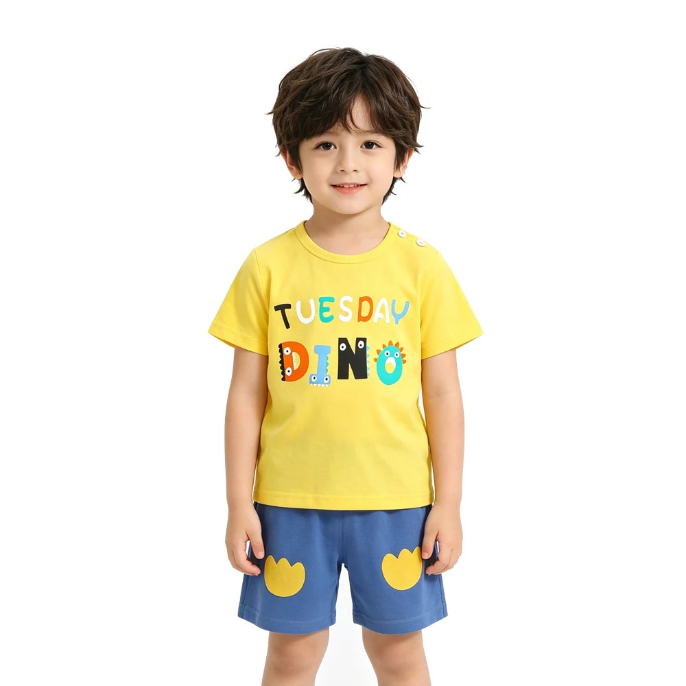 Kids Clothes Set Baby Boy/Girl T-Shirt + Shorts Summer Clothing Cotton Cartoon Casual Boys Tracksuit Children Baby Clothes Set