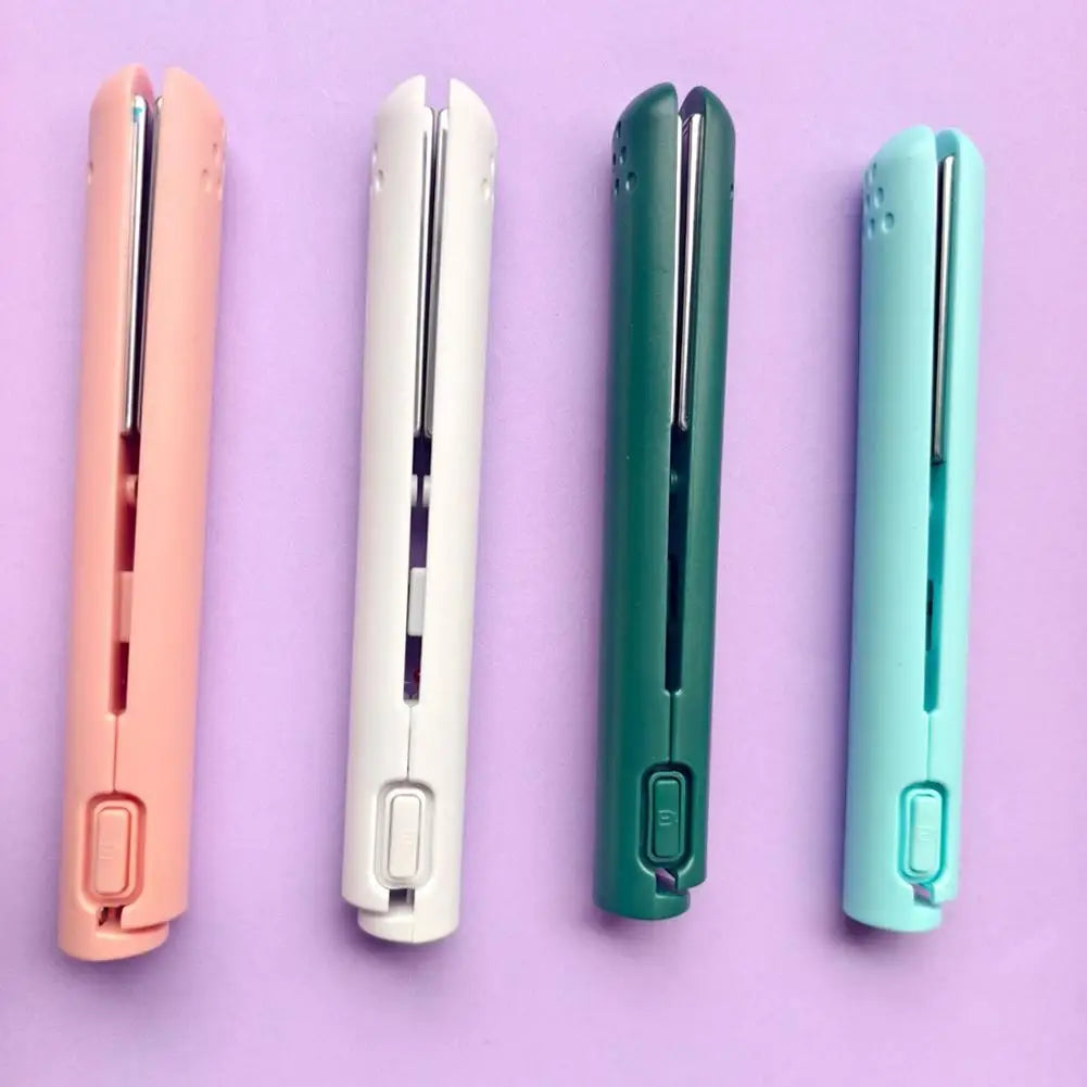 2-in-1 Mini Hair Straightener & Curler, Dual Purpose Curling Iron, Portable Curling Wand and Flat Iron Travel for All Hair Types