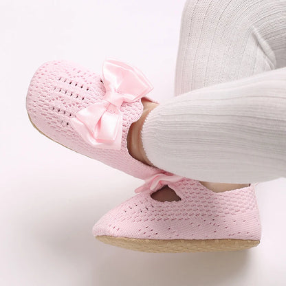Cute Girl 0-18M Baby Shoes Pink Theme Bow Princess Shoes Spring and Autumn Soft Sole Lightweight Garden Shoes Casual Shoes