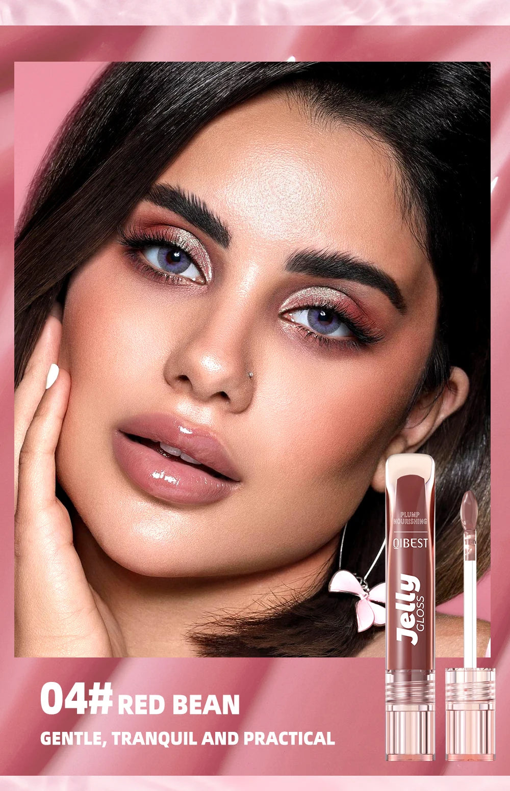 Mirror Water Light Jelly Lip Gloss Shiny Mirror Moisturizer Sexy Red Rose Liquid Lipstick Glitter Lip Oil Glass Lip Stain Makeup