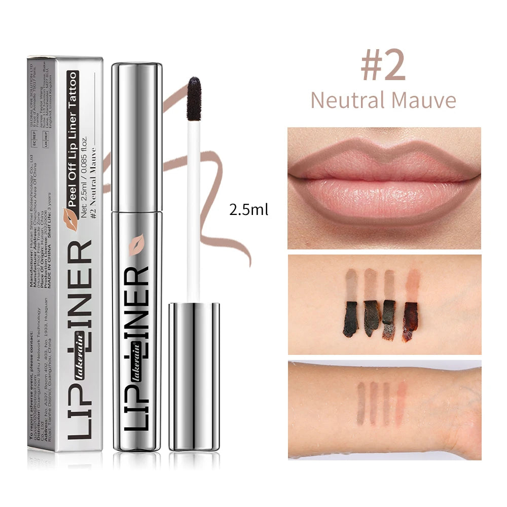 Lipliner Peel Off Lip Liner Stain Peel Off Lip Liner Tattoo Waterproof Matte Long-Lasting Brown Nude Lip Color Cosmetics Makeup