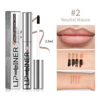 Lipliner Peel Off Lip Liner Stain Peel Off Lip Liner Tattoo Waterproof Matte Long-Lasting Brown Nude Lip Color Cosmetics Makeup
