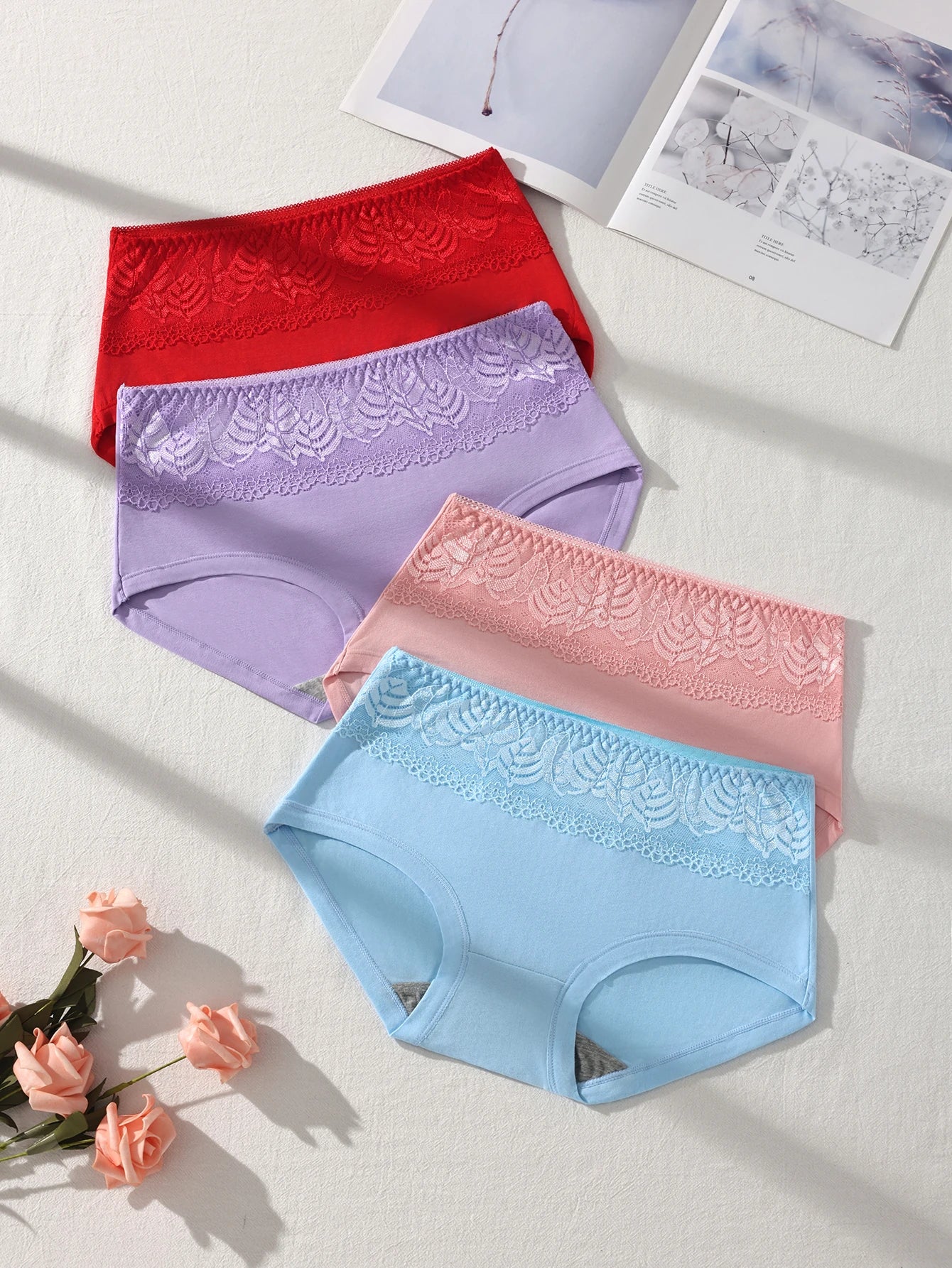 4Pcs Womens Cotton High Waist Underwear Antibacterial Tummy Control Butt Lifting Soft Breathable Oversized Briefs