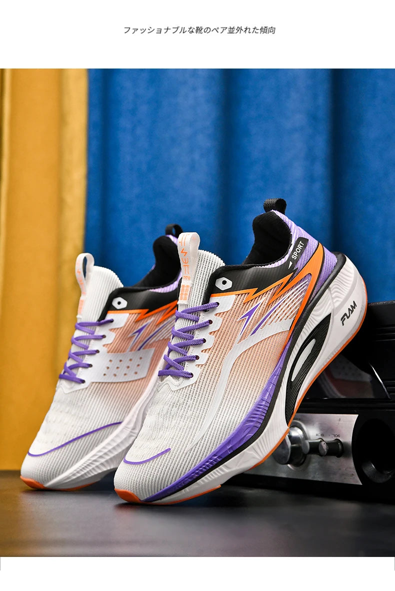 Marathon Sneakers Men Running Shoes Anti-slip Comfortable Racing Carbon Board Training Mesh Tennis Shoes Casual for Women 2026