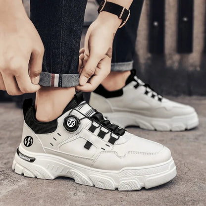 Sneakers Man Spring Trend Hot Sale Comfort Soft Soled Casual Shoes for Fashion Rotating Button Male Work Boots Zapatillas Hombre