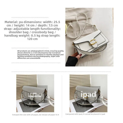 Bolso de hombro moderno de este año con dos correas para el hombro y un bolso pequeño cuadrado diagonal.