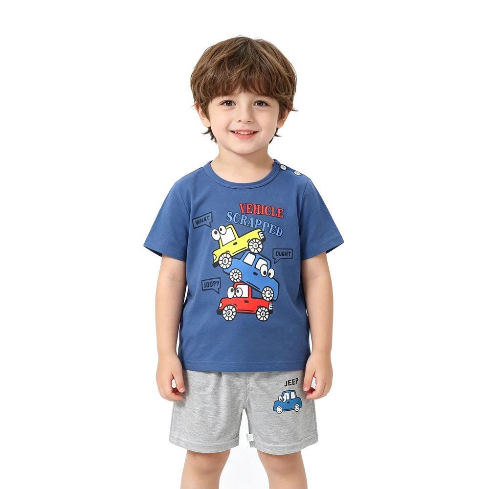 Kids Clothes Set Baby Boy/Girl T-Shirt + Shorts Summer Clothing Cotton Cartoon Casual Boys Tracksuit Children Baby Clothes Set