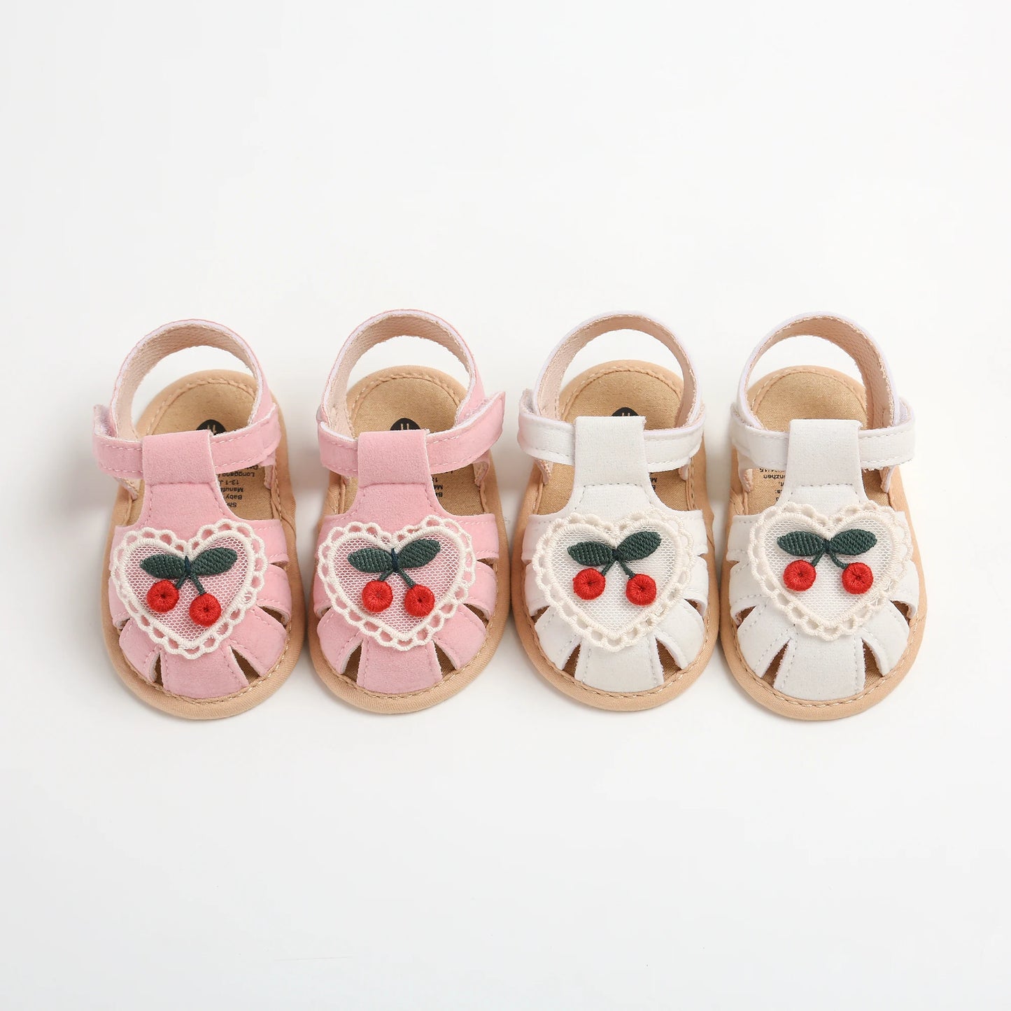 Baby girl sandals summer cherry cloth sole shoes newborn baby shoes first walking shoes
