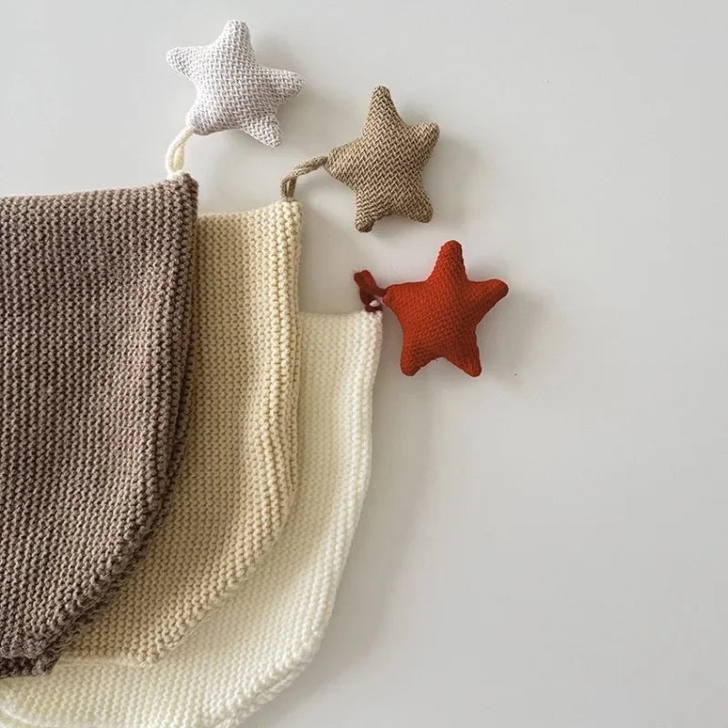 0-3Years Winter Korean Baby Solid Woolen Hat New Star Knitted Warm Cute Ear Protecting Hat Versatile Infant Newborns Cotton Cap