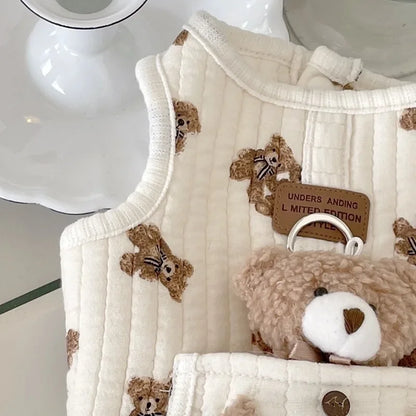 Autumn Winter Cat Fashion Designer Vest Pet Cute Cartoon Soft Shirt Small Dog Harness Chihuahua Poodle Yorkshire Puppy Clothes