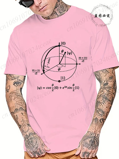 Summer Casual Men's T-Shirt Clothing Soft and Loose Round Neck Top for Men Math Physics and Science Male Short Sleeve Tees Tops
