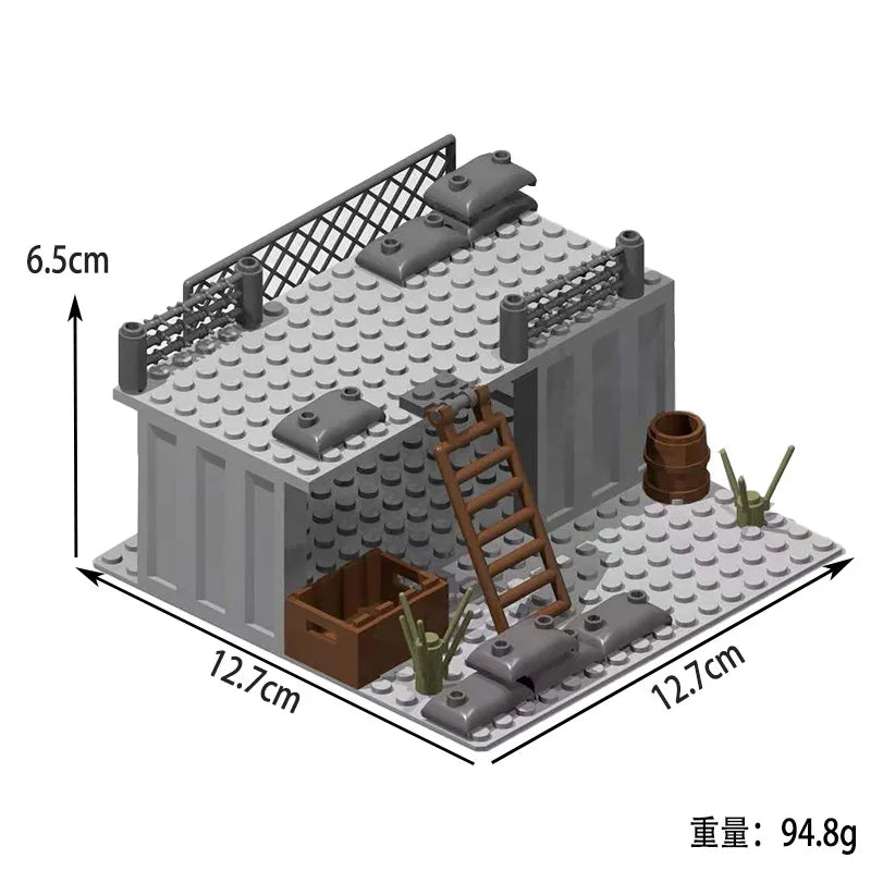 WW2 Military Army Soldiers World War 2 Military Base Observation Tower Model Assemble Building Blocks Bricks Children's DIY Toys