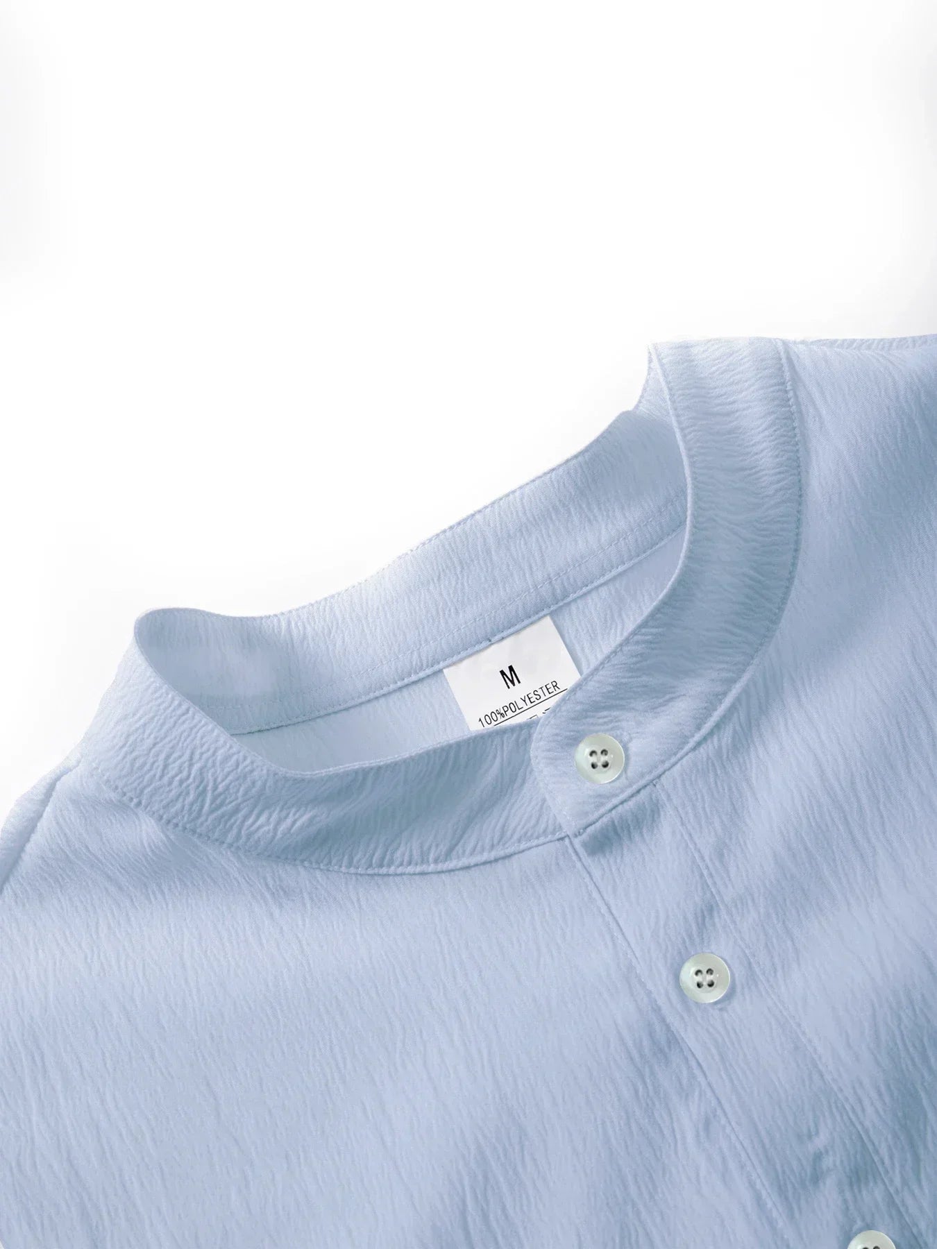 Men'sshirt Classic Casual Stand-up Collar Long-sleeved V-neck Shirt Sleeve Split-sleeved Light Breathable Beach Vacation T-shirt