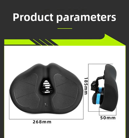 Noseless Bike Seat Cushion for Men Women Extra Padding Comfort Wide Bicycle Seat Oversized Comfortable Saddle for Peloton Bikes