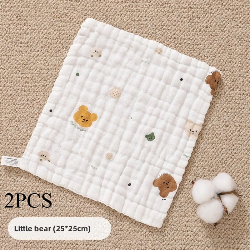 2PCS.Newborn 100% Cotton Gauze Burp Cloths—Ultra-Soft Baby Washcloths.Breathable,skin-friendly, super absorbent&easy to clean.