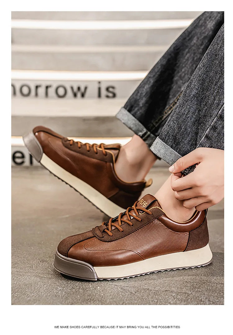 Mens Unique Skate Shoes Platform Comfort Black Casual Sneakers All-Match Thick Sole Design for Urban Street Style Versatile Wear