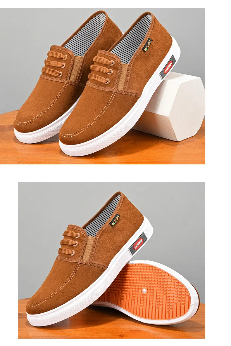 Men Shoes Breathable Canvas Shoes for Youth Student Slip on Walking Sneakers Driving Loafers House Moccasins Work Skate Flats